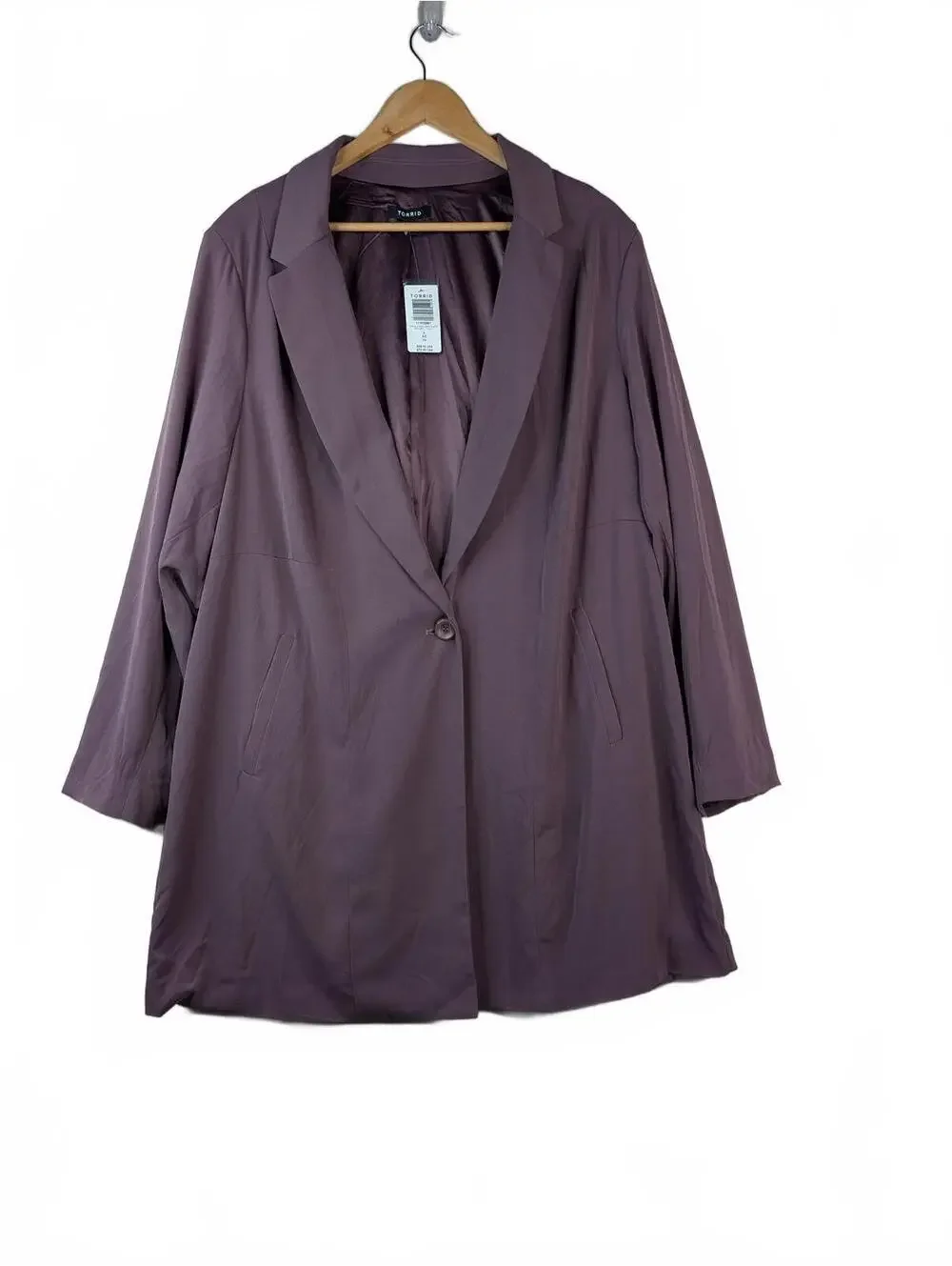 NWT Torrid Plum Long Sleeve Draped Blazer Size 4X - Picture 1 of 4